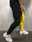 Men's Skinny Joggers Tapered pants Trousers Casual Pants Patchwork Drawstring Elastic Waist Solid Colored Sports Full Length Casual Daily Streetwear Sports Chino Slim Black-White White & Blue