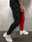 Men's Skinny Joggers Tapered pants Trousers Casual Pants Patchwork Drawstring Elastic Waist Solid Colored Sports Full Length Casual Daily Streetwear Sports Chino Slim Black-White White & Blue