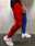 Men's Skinny Joggers Tapered pants Trousers Casual Pants Patchwork Drawstring Elastic Waist Solid Colored Sports Full Length Casual Daily Streetwear Sports Chino Slim Black-White White & Blue