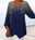 Women's Plus Size T shirt Tee Color Block Print Daily Going out Weekend Hawaiian Tunic Long Sleeve V Neck Navy Blue Fall Winter