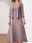 Women's Wedding Guest Cocktail Dress Chiffon Fashion Lace Patchwork Elegant Two Piece Dress Set  Fall Winter Midi Dress Crew Neck 3/4 Length Sleeve Plain Loose Fit Pink