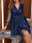 Women's Lace Dress Party Dress Cocktail Dress Mesh Mesh Patchwork V Neck Long Sleeve Mini Dress Winter Dress Wedding Guest Navy Blue Spring Fall