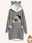 Women's Hoodie Dress Casual Dress Mini Dress Sherpa Fleece Lined Warm Outdoor Going out Weekend Hoodie Print Pocket Cat Loose Fit Gray S M L XL XXL