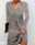 Women's Party Dress Cocktail Dress Wedding Guest Dress Sparkle V Neck Long Sleeve Mini Dress Wedding Guest Cocktail Party Elegant Silver Spring Fall