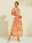 Satin Beaded Shirred Maxi Dress