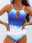 Women's Swimwear Tankini 2 Piece Swimsuit Backless High Waisted Tropical Beach Wear Ombre Tie Dye Crew Neck Sleeveless Bathing Suits