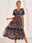 Women's Floral Lace V Neck Flutter Sleeve Midi Dress Short Sleeve Summer Spring