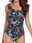 Women's Swimwear One Piece Swimsuit Backless Patchwork Elegant Tropical Floral Graphic Off Shoulder Sleeveless Bathing Suits