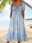 Women's Midi Dress V-Neck Floral Print Short Sleeve A-Line Comfort Blue Beach Party Spring Summer Fashion Clothing Apparel