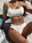 Women's Swimwear Bikini 2 Piece Cheeky Swimsuit Backless Slim Vacation Beach Wear Solid Color U Neck Sleeveless Bathing Suits