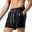 Men's Casual Shorts Faux Leather Shorts Shiny Metallic Solid Colored Sports Short Casual Club Fashion Casual Silver Black Low Waist Micro-elastic