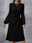 Women's Black Dress Midi Dress Ruched Casual Crew Neck Long Sleeve Black Wine Color