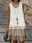 Women's White Bohemian Dress Lace Dress Detailed Layered Dress Sleeveless Scoop Neck White Tan Casual Summer Beach Party Relaxed Fit Clothing Apparel