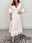 Women's Long Dress Maxi Dress Casual Dress Summer Dress Plain Fashion Casual Vacation Daily Holiday Ruffle Hollow Out 3/4 Length Sleeve V Neck Dress Regular Fit White Navy Blue Summer Spring S M L XL
