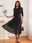 Women's Elegant Black Dress Sequin Mesh Cocktail Dress Midi Dress Crew Neck 3/4 Length Sleeve Party Dress Fall Winter 2024