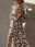 Women's Graphic Print V Neck Maxi Dress Long Sleeve Spring Fall