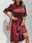 Women's Casual Dress Midi Dress Ruffle Casual Stand Collar Half Sleeve Black Wine Green Color