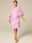 Women's Wedding Guest Cocktail Dress Chiffon Layered Elegant Midi A Line Dress Crew Neck Flutter Sleeve Pink Color