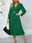 Women's Casual Dress Midi Dress Belted Casual V Neck Long Sleeve Black Green Color