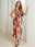 Women's V Neck Satin Maxi Dress Stripe Color Block Knotted Date Party Work Summer Spring