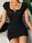 Women's Casual Dress Mini Dress Button Date Vacation Streetwear Basic U Neck Short Sleeve Black Yellow Sky Blue Color