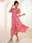 Women's Chiffon Floral Leaf Tie Neck Maxi Dress Short Sleeve Summer
