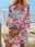 Women's Paisley Ruffle Layered V Neck Flared Sleeve Mini Dress Stylish Vacation 3/4 Length Sleeve Summer