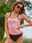 Women's Swimwear Tankini 2 Piece Swimsuit 2 Piece Modest Swimwear High Waisted Geometric Plain Strap Beach Wear Sexy Bathing Suits