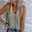 Women's Plus Size Tank Top Going Out Tops Vest Concert Tops Streetwear Casual Floral Buttons Print Sleeveless Regular Tops V Neck Holiday Light Green Blue Khaki