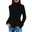Women's Pullover Sweater Jumper Stylish Casual Soft Solid Color Cable Turtleneck Knitted Long Sleeve Cropped Knit Outdoor Daily Holiday Black White Fall Winter