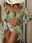 Women's Normal Swimwear Bikini Three Piece Cheeky Swimsuit 2 Piece Open Back Sexy Printing Vacation Fashion Leaves V Wire Long Sleeve Bathing Suits
