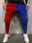 Men's Skinny Joggers Tapered pants Trousers Casual Pants Patchwork Drawstring Elastic Waist Solid Colored Sports Full Length Casual Daily Streetwear Sports Chino Slim Black-White White & Blue