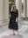Women's Geometric Stripe Button Split V Neck Maxi long Dress Daily Vacation Long Sleeve Summer Spring