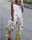 Women's Jumpsuit Button Print Floral Cold Shoulder Ordinary Street Going out Wide Leg Loose Fit Sleeveless Sleeveless Black White Yellow S M L Summer