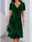Women's A-Line V-Neck Dress Short Sleeve Abstract Line Print Sparkling Waist-Cinched Flared Skirt Green Cocktail Party Workwear Spring Summer Multiple Sizes