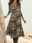 Women's Graphic Pocket Crew Neck Midi Dress Daily Date Long Sleeve Fall Winter
