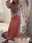 Women's Dress Set Casual Dress Skirt Set Print Dress Fashion Streetwear Floral Lace up Print Long Dress Maxi Dress Long Sleeve V Neck Outdoor Vacation Pink Spring Fall Regular Fit