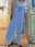 Women's Normal Jumpsuit Boho Striped Long Sleeve Wide Leg V Neck Print Vacation Regular Fit Blue All Seasons