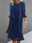 Women's Wedding Guest Cocktail Dress Chiffon Daily Fashion Patchwork Sequin Casual   Elegant Two Piece Dress Set Fall Winter Midi Dress Crew Neck 3/4 Length Sleeve Plain Navy Blue