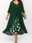 Women's Plus Size Curve Work Dress Floral V Neck Ruched 3/4 Length Sleeve Spring Summer Work Elegant Midi Dress  Layered Formal Vacation Dress