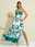 Satin Floral Botanical V Neck Sleeveless Maxi Dress