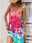 Women's Tank Dress Ombre Print U Neck Mini Dress Sleeveless Summer