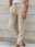 Women's Linen Pants Elastic Drawstring Waistband Casual Relaxed Fit Straight-Leg Comfortable Lightweight Summer Beach Sand Neutral Size Range