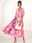 Women's A Line Dress Tiered Dress Casual Leaf Maxi Dress Short Sleeve V Neck Ruffle Loose Fit Vacation Pink Summer