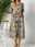 Women's Casual Dress Cotton Linen Dress Stylish Casual Floral Long Dress Maxi Dress Short Sleeve Crew Neck Print Regular Fit Vacation Daily Green Summer