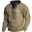 Men's Plus Size Big Tall T shirt Tee Henley Shirt Tee Stand Collar Green Khaki Gray Long Sleeve Outdoor Going out Button-Down Plain Clothing Apparel Polyester Stylish Solid Casual