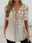 Women's T Shirt Henley Shirt Tunic Basic Floral Regular Tops Short Sleeve Round Neck Buttons Print Regular Fit Holiday Weekend Grass Green Light Green Red Blue Brown
