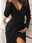 Women's Casual Dress Maxi Dress Split Casual V Neck Long Sleeve Black Wine Green Color