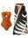 Women's Swimwear One Piece 2 Piece Monokini Skirt Swimsuit Backless Tummy Control High Waist Slim Vacation Beach Wear Leaves Halter Neck Sleeveless Bathing Suits