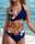 Women's Swimwear Bikini 2 Piece Cheeky Swimsuit Backless Vacation Beach Wear Floral Halter Neck Sleeveless Bathing Suits